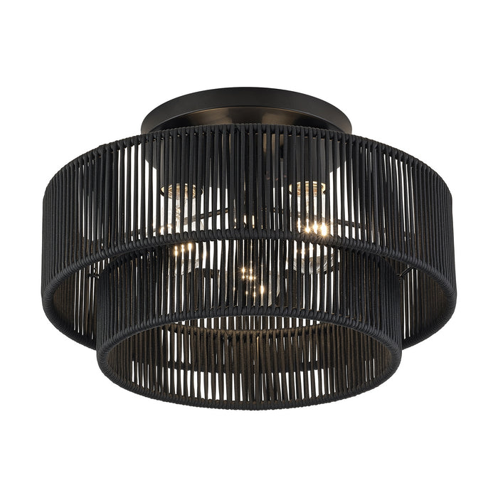 Livex Lighting - 60266-04 - Three Light Semi-Flush Mount - Acordia - Black