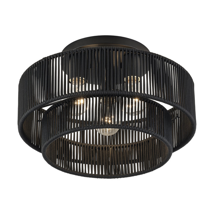 Livex Lighting - 60266-04 - Three Light Semi-Flush Mount - Acordia - Black