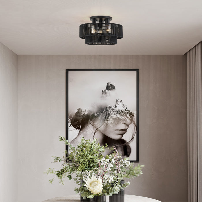 Livex Lighting - 60266-04 - Three Light Semi-Flush Mount - Acordia - Black