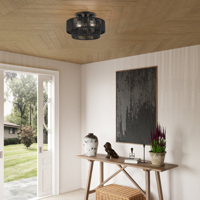 Livex Lighting - 60266-04 - Three Light Semi-Flush Mount - Acordia - Black