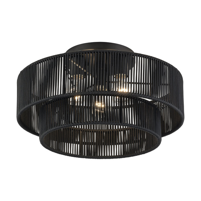 Livex Lighting - 60267-04 - Three Light Semi-Flush Mount - Acordia - Black