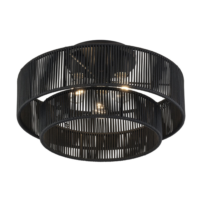 Livex Lighting - 60267-04 - Three Light Semi-Flush Mount - Acordia - Black