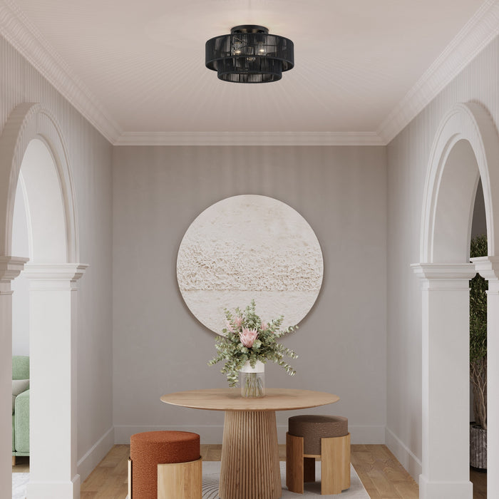 Livex Lighting - 60267-04 - Three Light Semi-Flush Mount - Acordia - Black