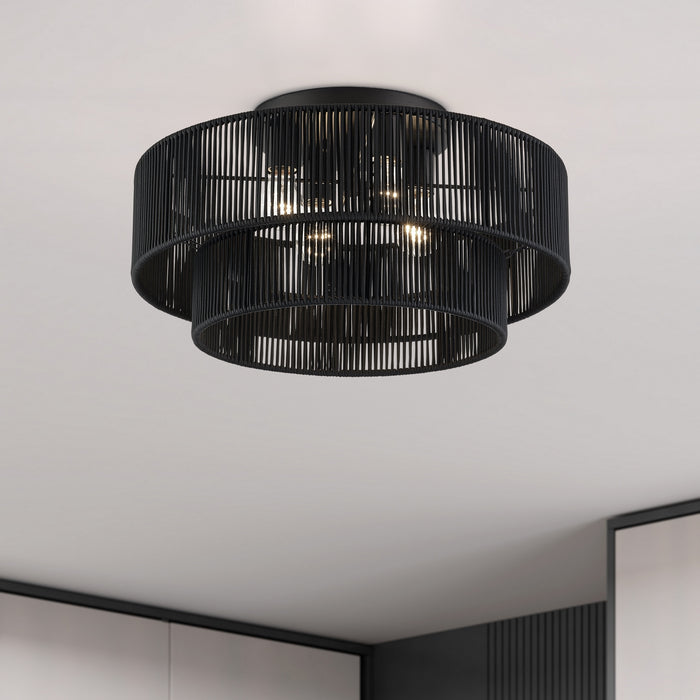 Livex Lighting - 60268-04 - Four Light Semi-Flush Mount - Acordia - Black