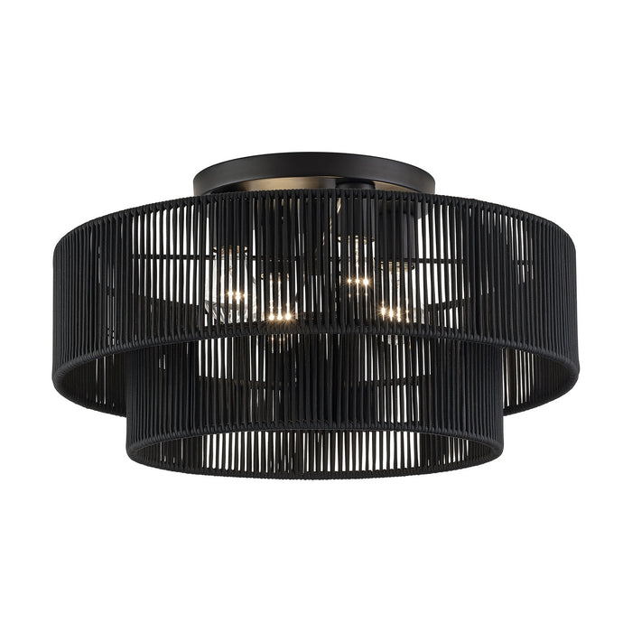 Livex Lighting - 60268-04 - Four Light Semi-Flush Mount - Acordia - Black