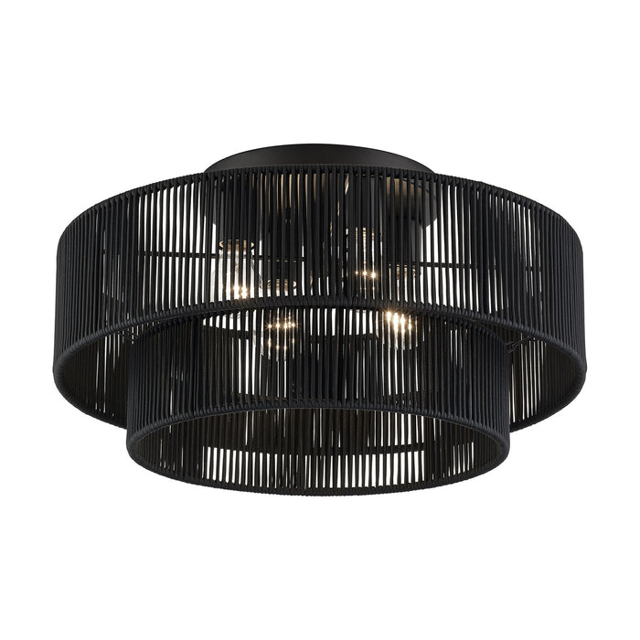 Livex Lighting - 60268-04 - Four Light Semi-Flush Mount - Acordia - Black
