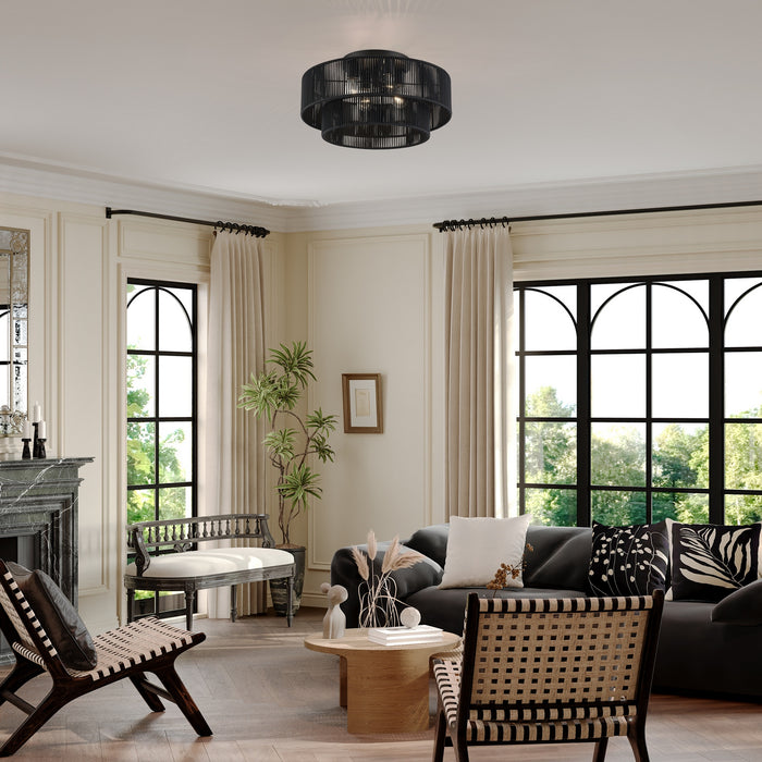 Livex Lighting - 60268-04 - Four Light Semi-Flush Mount - Acordia - Black