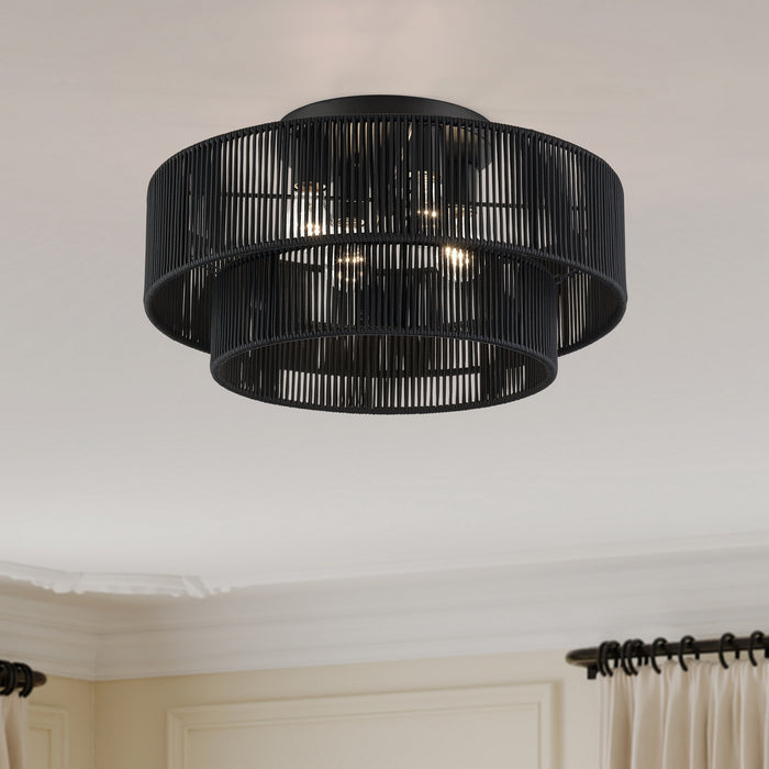 Livex Lighting - 60268-04 - Four Light Semi-Flush Mount - Acordia - Black