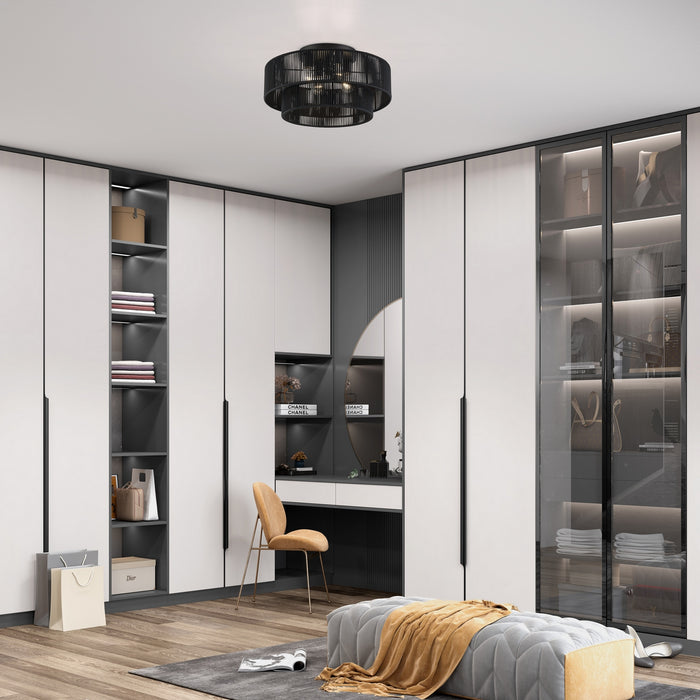 Livex Lighting - 60268-04 - Four Light Semi-Flush Mount - Acordia - Black