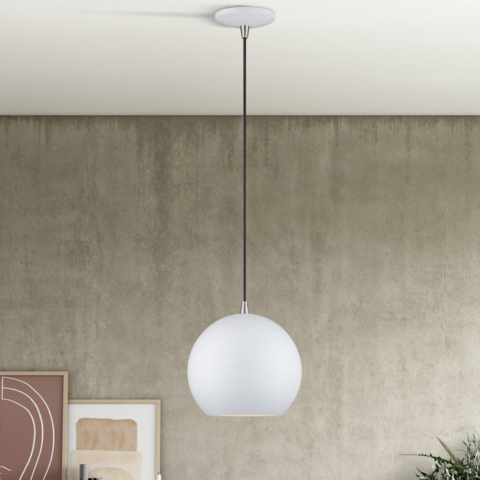 Livex Lighting - 60278-03 - LED Pendant - Kuppola - White w/Brushed Nickel