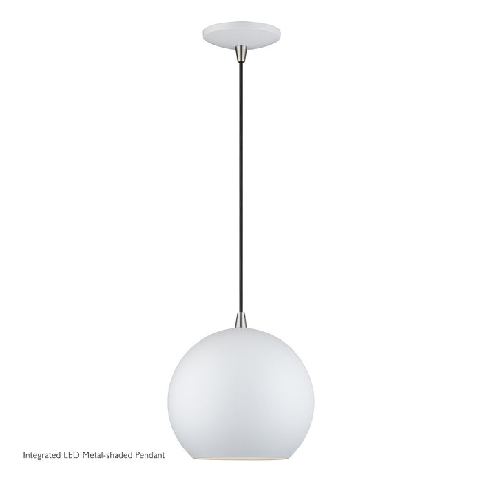 Livex Lighting - 60278-03 - LED Pendant - Kuppola - White w/Brushed Nickel