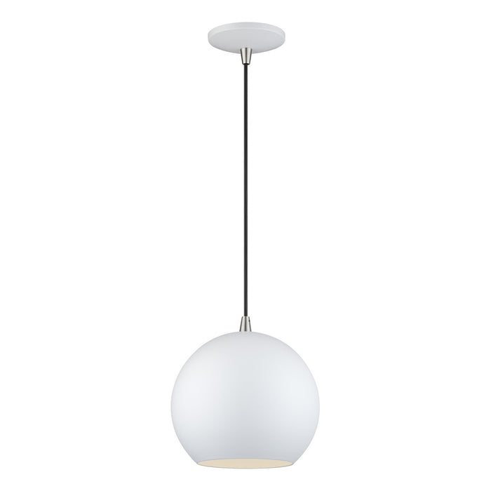 Livex Lighting - 60278-03 - LED Pendant - Kuppola - White w/Brushed Nickel