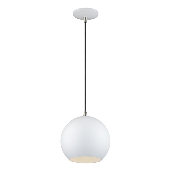 Livex Lighting - 60278-03 - LED Pendant - Kuppola - White w/Brushed Nickel