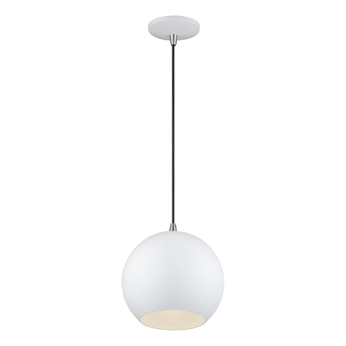 Livex Lighting - 60278-03 - LED Pendant - Kuppola - White w/Brushed Nickel