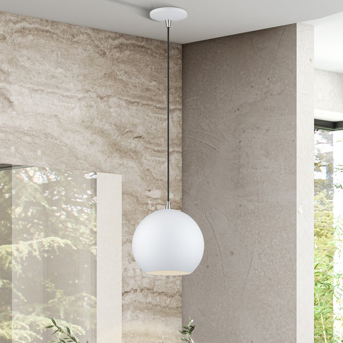 Livex Lighting - 60278-03 - LED Pendant - Kuppola - White w/Brushed Nickel
