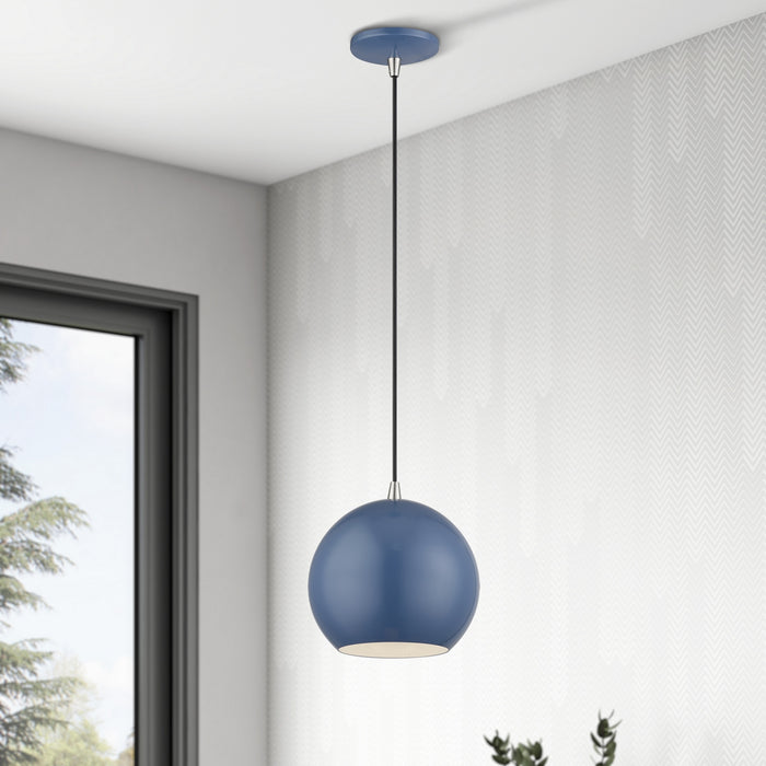 Livex Lighting - 60278-84 - LED Pendant - Kuppola - Ocean Blue w/Brushed Nickel