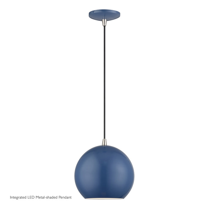Livex Lighting - 60278-84 - LED Pendant - Kuppola - Ocean Blue w/Brushed Nickel