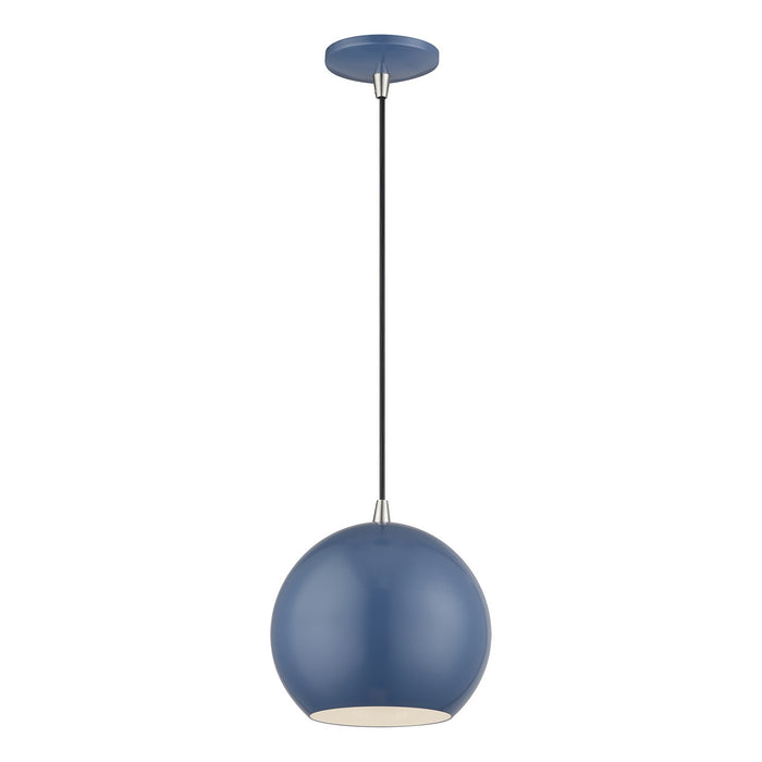 Livex Lighting - 60278-84 - LED Pendant - Kuppola - Ocean Blue w/Brushed Nickel