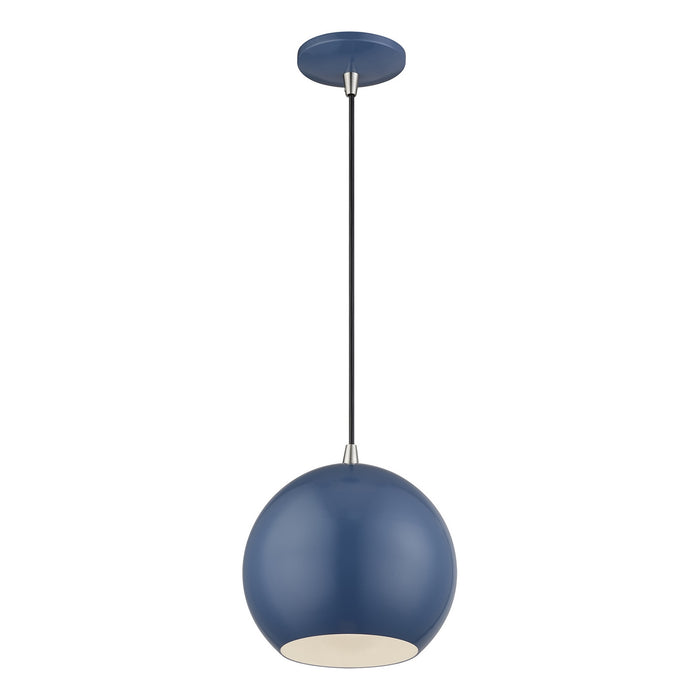 Livex Lighting - 60278-84 - LED Pendant - Kuppola - Ocean Blue w/Brushed Nickel