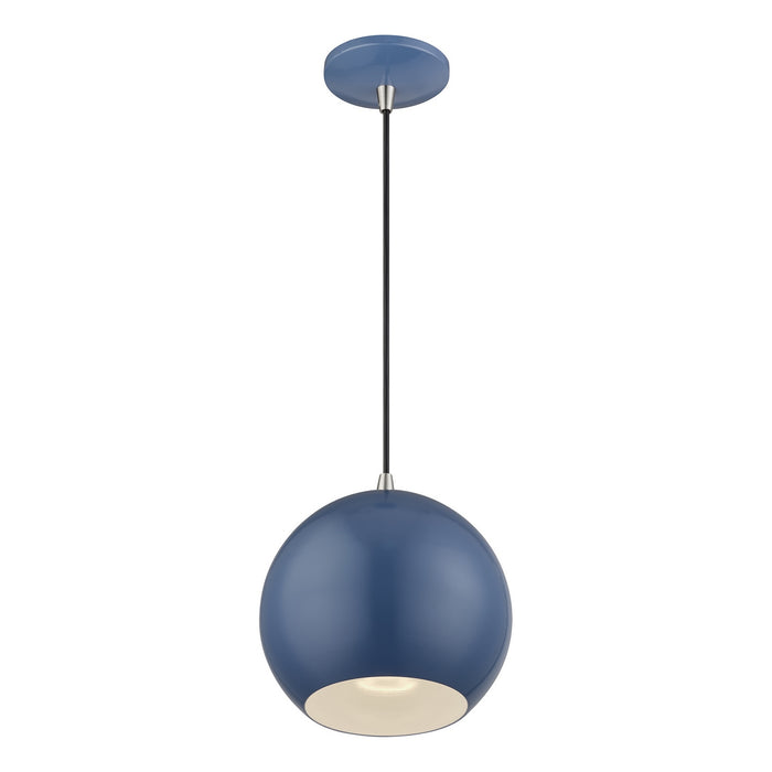 Livex Lighting - 60278-84 - LED Pendant - Kuppola - Ocean Blue w/Brushed Nickel