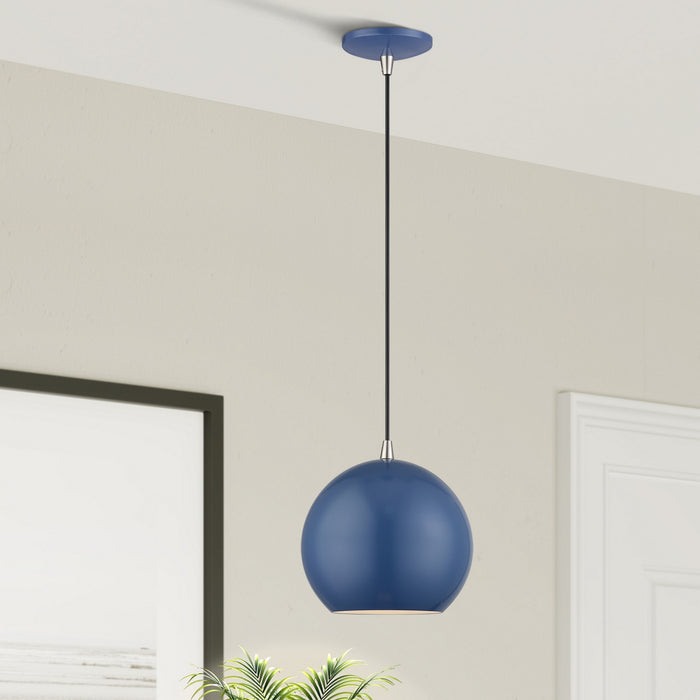 Livex Lighting - 60278-84 - LED Pendant - Kuppola - Ocean Blue w/Brushed Nickel