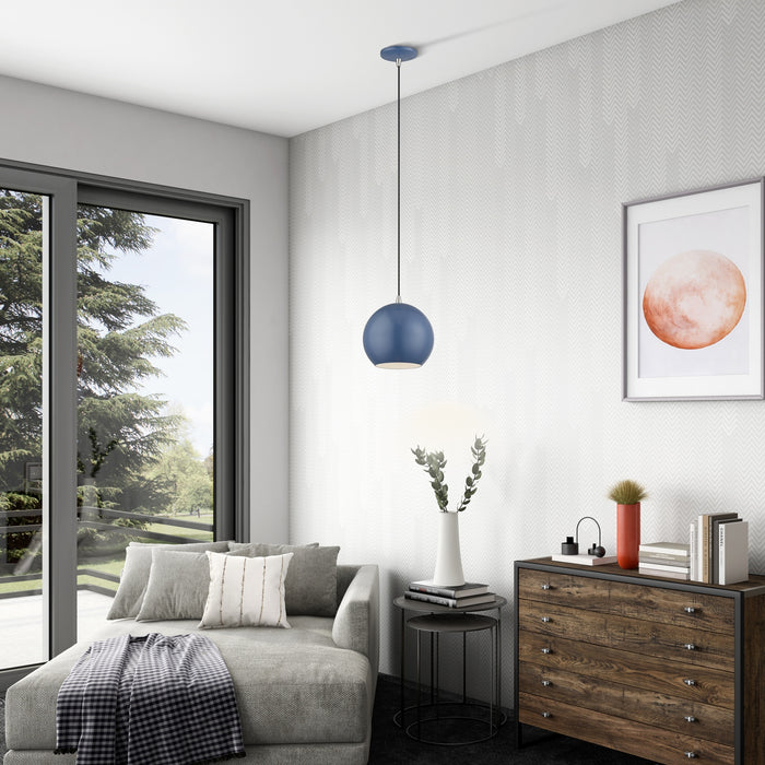 Livex Lighting - 60278-84 - LED Pendant - Kuppola - Ocean Blue w/Brushed Nickel