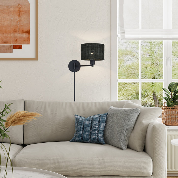 Livex Lighting - 60439-04 - One Light Swing Arm Wall Lamp - Weavington - Black