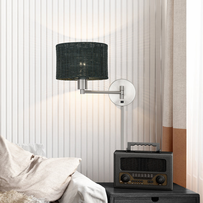 Livex Lighting - 60439-91 - One Light Swing Arm Wall Lamp - Weavington - Brushed Nickel