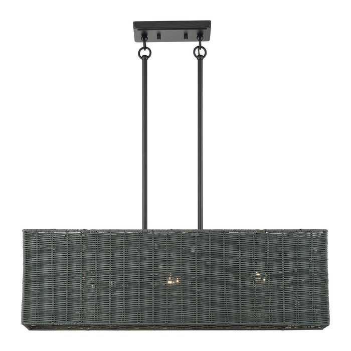 Livex Lighting - 60552-04 - Three Light Linear Chandelier - Weavington - Black