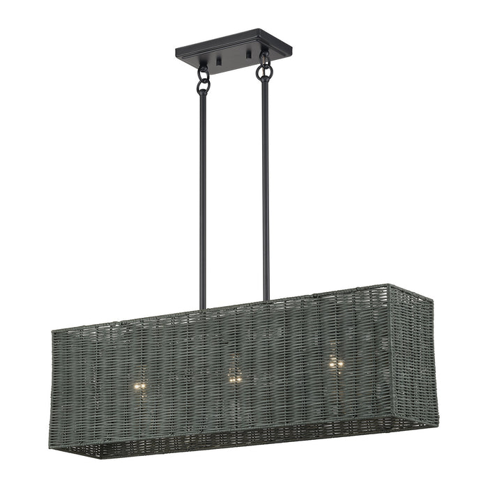 Livex Lighting - 60552-04 - Three Light Linear Chandelier - Weavington - Black