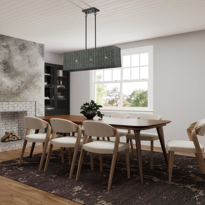 Livex Lighting - 60552-04 - Three Light Linear Chandelier - Weavington - Black