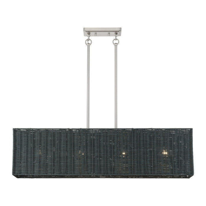 Livex Lighting - 60553-91 - Four Light Linear Chandelier - Weavington - Brushed Nickel