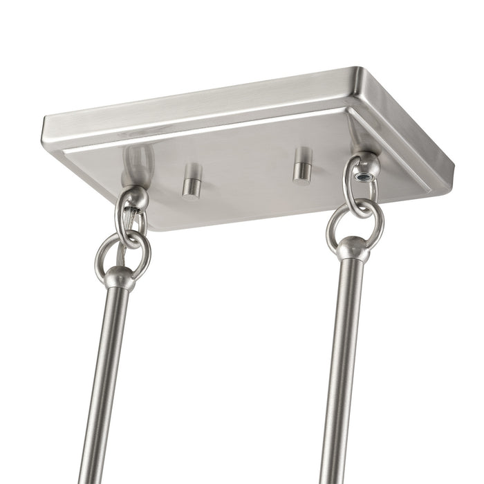 Livex Lighting - 60553-91 - Four Light Linear Chandelier - Weavington - Brushed Nickel