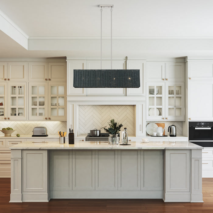 Livex Lighting - 60553-91 - Four Light Linear Chandelier - Weavington - Brushed Nickel