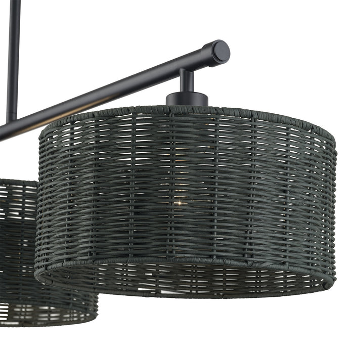 Livex Lighting - 60554-04 - Three Light Linear Chandelier - Weavington - Black