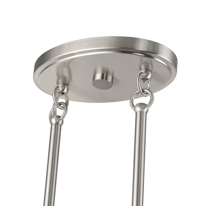 Livex Lighting - 60554-91 - Three Light Linear Chandelier - Weavington - Brushed Nickel