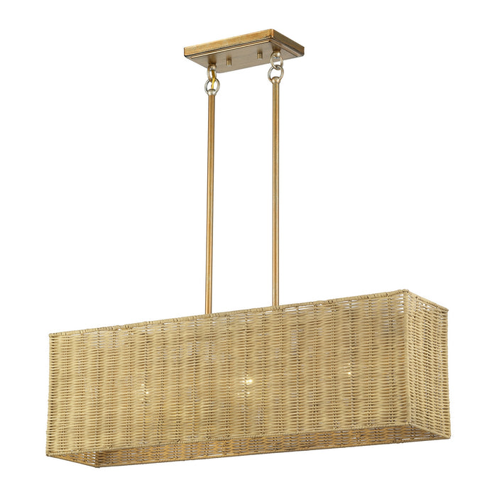 Livex Lighting - 60582-48 - Three Light Linear Chandelier - Weavington - Antique Gold Leaf
