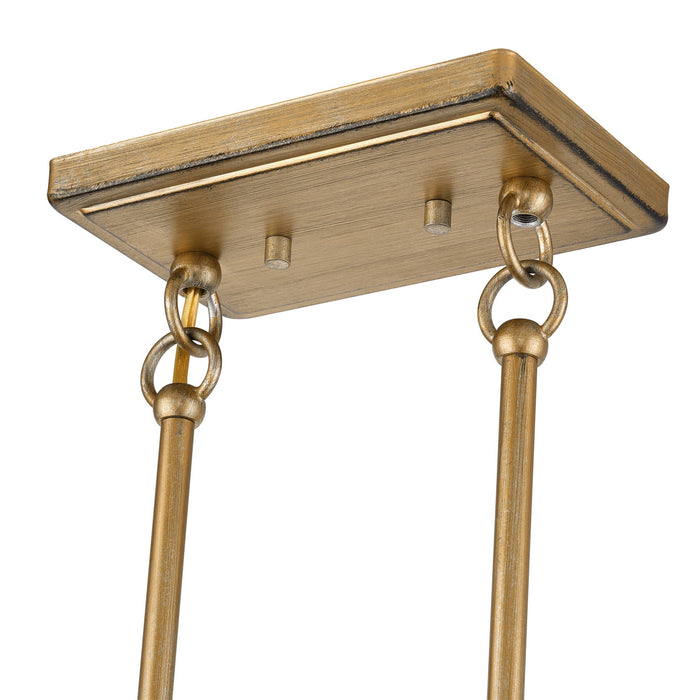 Livex Lighting - 60583-48 - Four Light Linear Chandelier - Weavington - Antique Gold Leaf