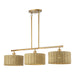 Livex Lighting - 60585-48 - Three Light Linear Chandelier - Weavington - Antique Gold Leaf