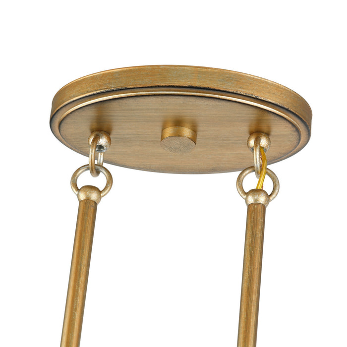 Livex Lighting - 60585-48 - Three Light Linear Chandelier - Weavington - Antique Gold Leaf