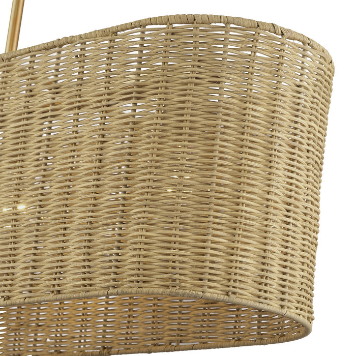 Livex Lighting - 60586-48 - Three Light Linear Chandelier - Weavington - Antique Gold Leaf