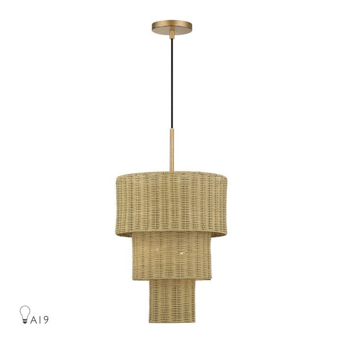 Livex Lighting - 60595-48 - Two Light Pendant - Weavington - Antique Gold Leaf