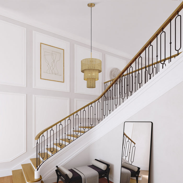 Livex Lighting - 60595-48 - Two Light Pendant - Weavington - Antique Gold Leaf