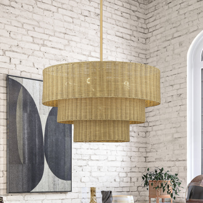 Livex Lighting - 60596-48 - Six Light Chandelier - Weavington - Antique Gold Leaf
