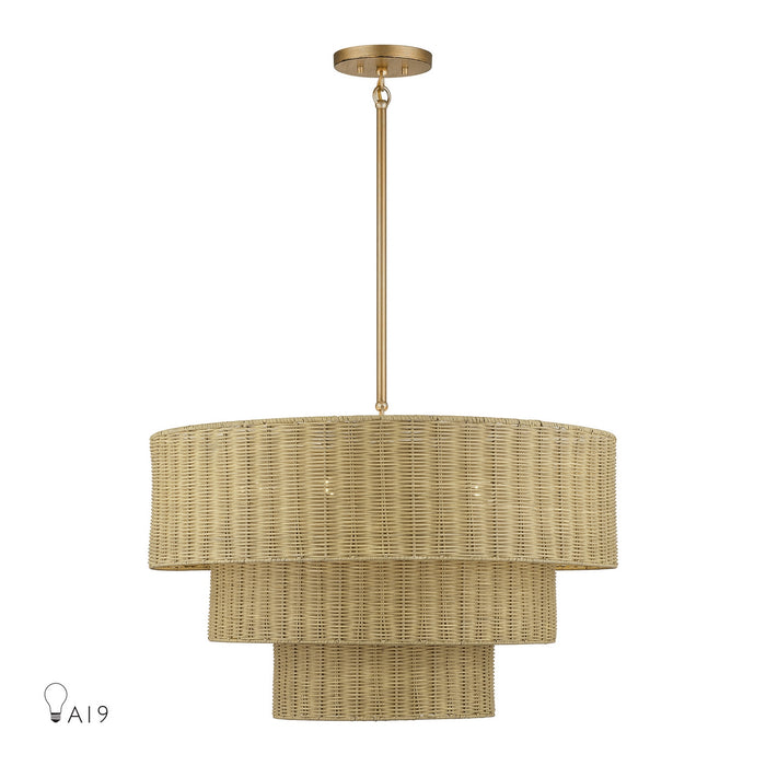 Livex Lighting - 60596-48 - Six Light Chandelier - Weavington - Antique Gold Leaf