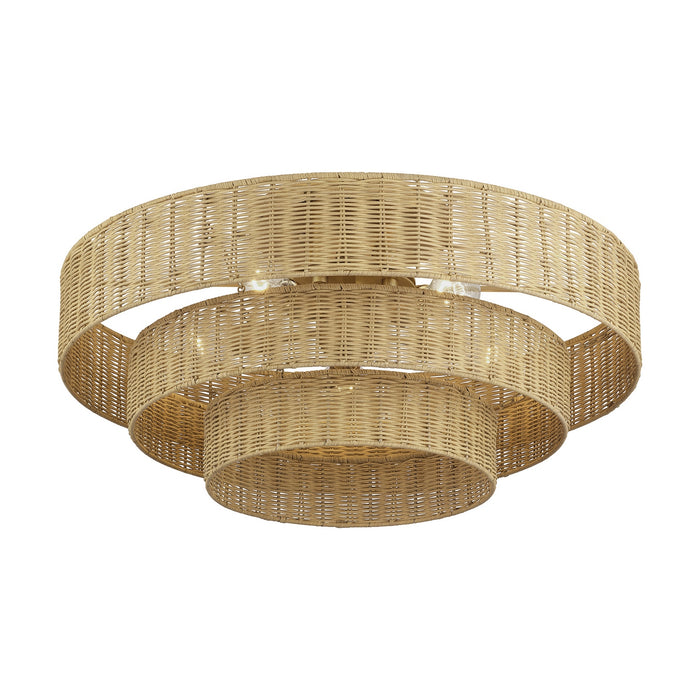 Livex Lighting - 60599-48 - Five Light Semi-Flush Mount - Weavington - Antique Gold Leaf