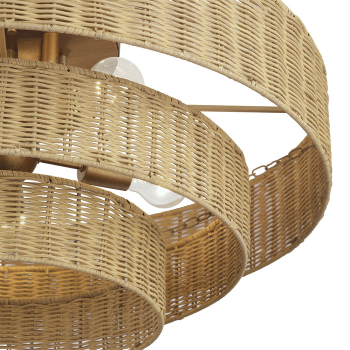 Livex Lighting - 60599-48 - Five Light Semi-Flush Mount - Weavington - Antique Gold Leaf