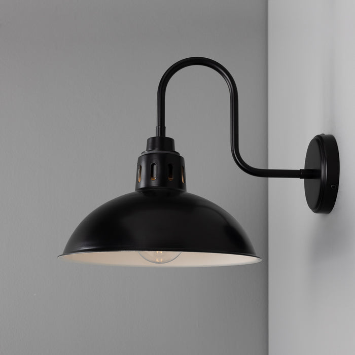Mullan Lighting - MLBWL051PCMBKCL - One Light Wall Sconce - Talise - Matt Black & White Inner