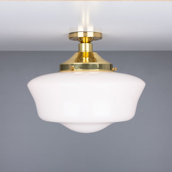 Mullan Lighting - MLCF03POLBRS - One Light Flush Mount - Schoolhouse - Polished Brass
