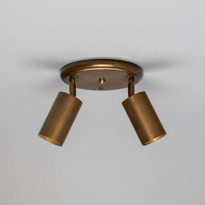 Mullan Lighting - MLCF132ANTBRS - Two Light Flush Mount - Evanston - Antique Brass